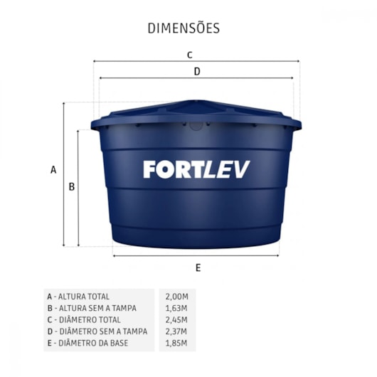 Caixa D`água 5000l Polietileno Fortlev - Imagem principal - 568e78b6-de12-4391-afb9-2943383008d5